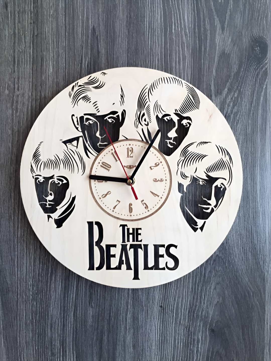 

QEZNEF Beige & Brown Printed Round Analogue Wooden Wall Clock Without Glass