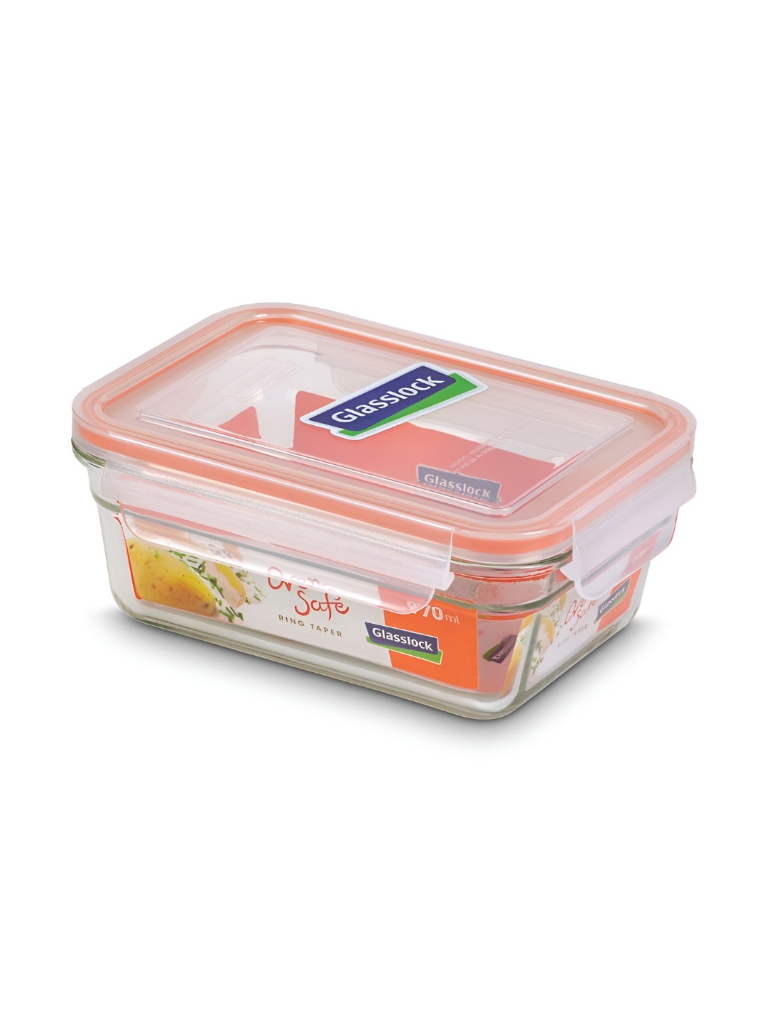 

Glasslock Transparent Glass Microwave Safe Fridge Container 970 ml