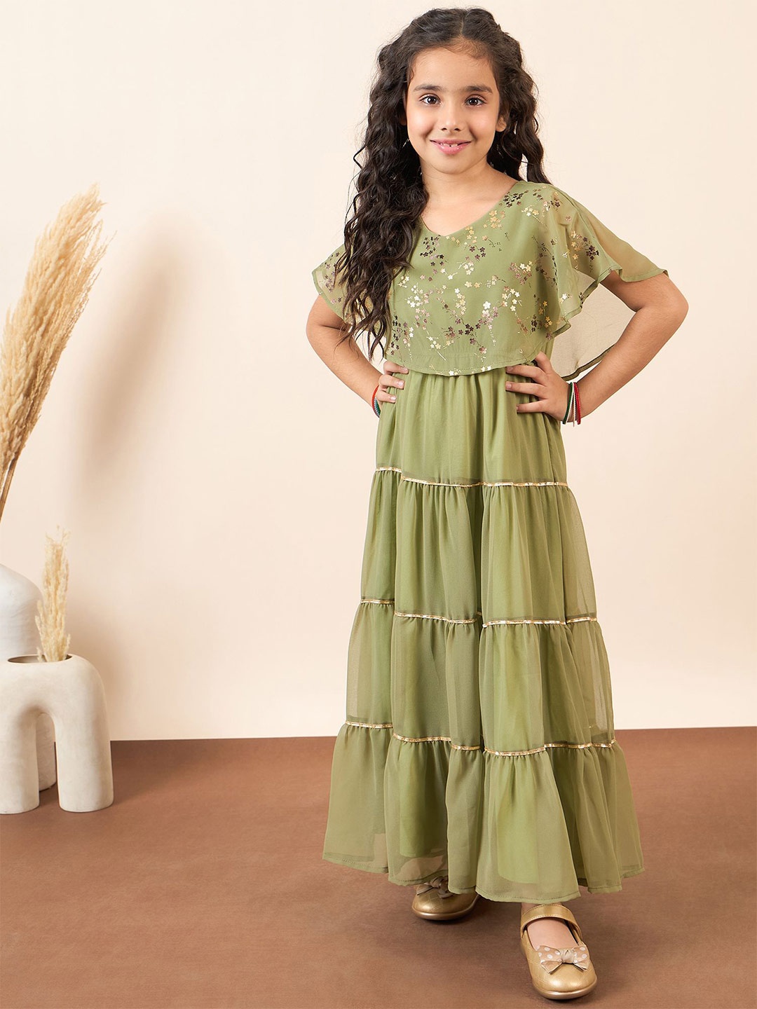 

Stylo Bug Girls A-Line Maxi Dress, Green