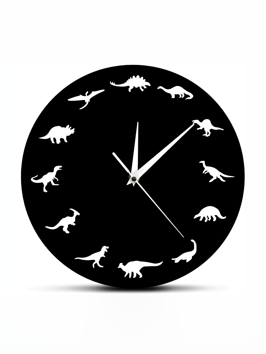 

QEZNEF Black Printed Round Analogue Wooden Wall Clock Without Glass