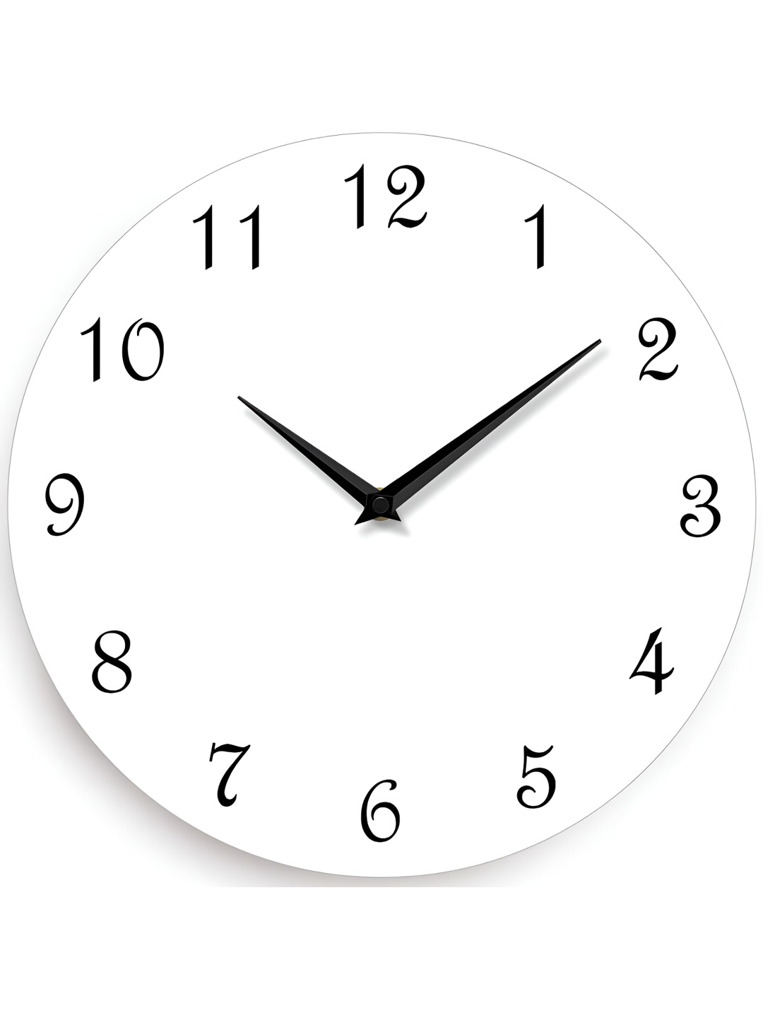 

QEZNEF White & Black Round Analogue Wooden Wall Clock Without Glass