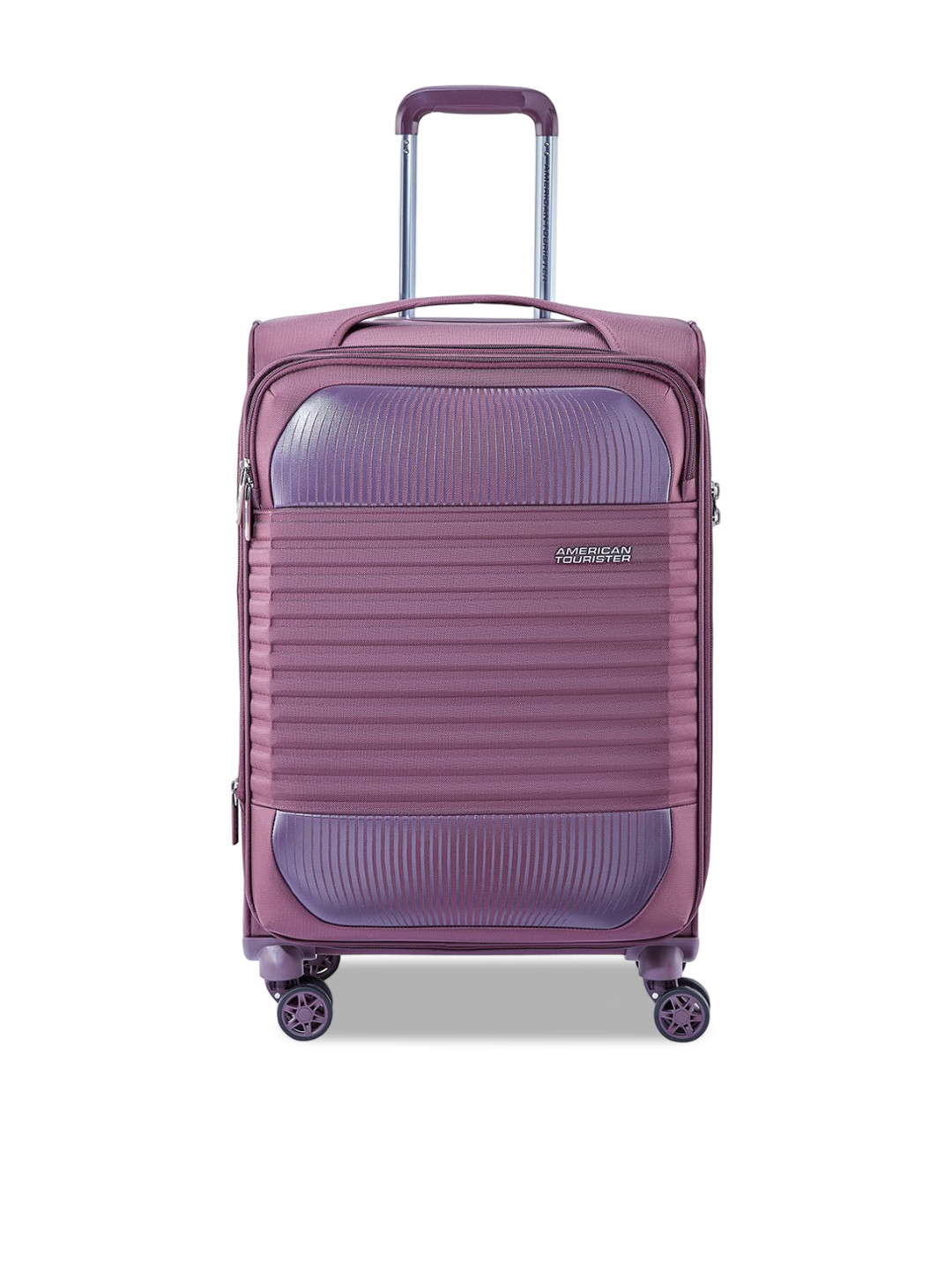 

AMERICAN TOURISTER Unisex Purple Fornax Textured Soft-Sided Large Trolley Bag