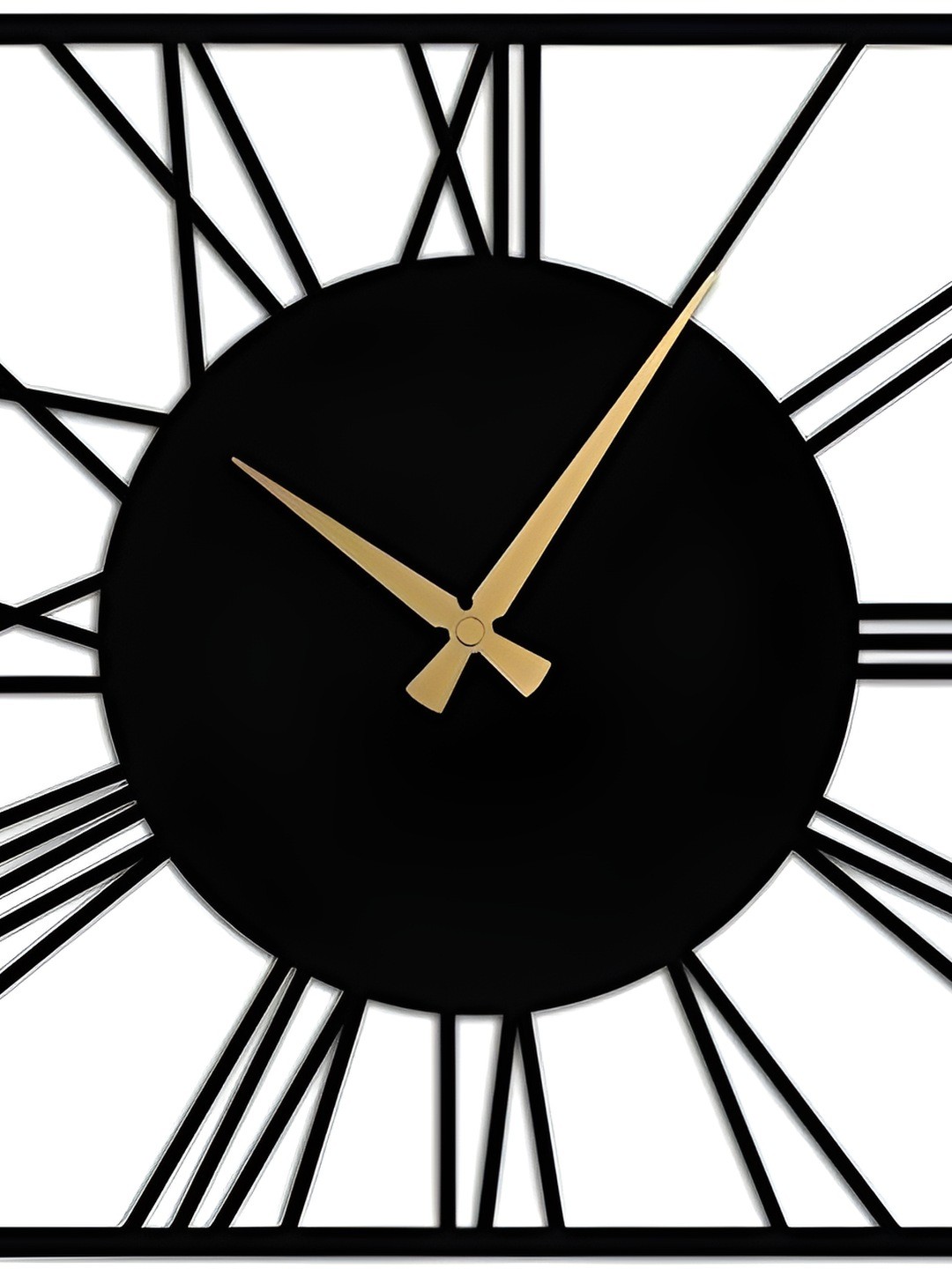 

QEZNEF Black Square Analogue Wooden Wall Clock Without Glass