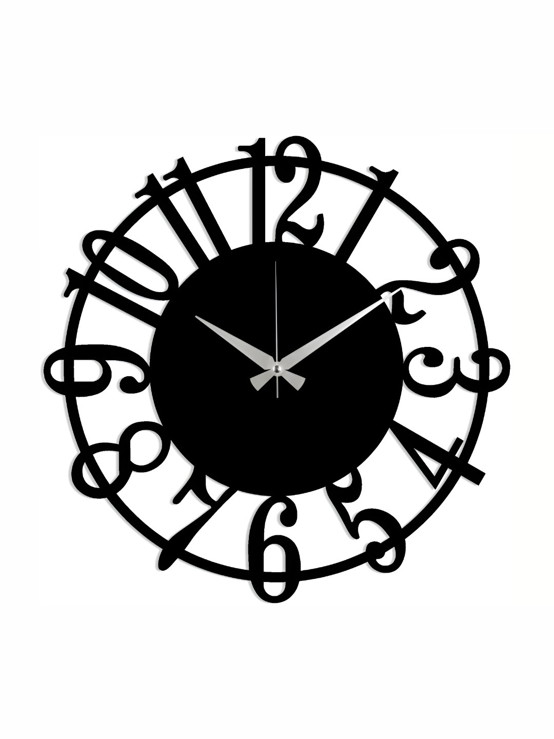

QEZNEF Black Round Shaped Contemporary Analogue Wooden Wall Clock