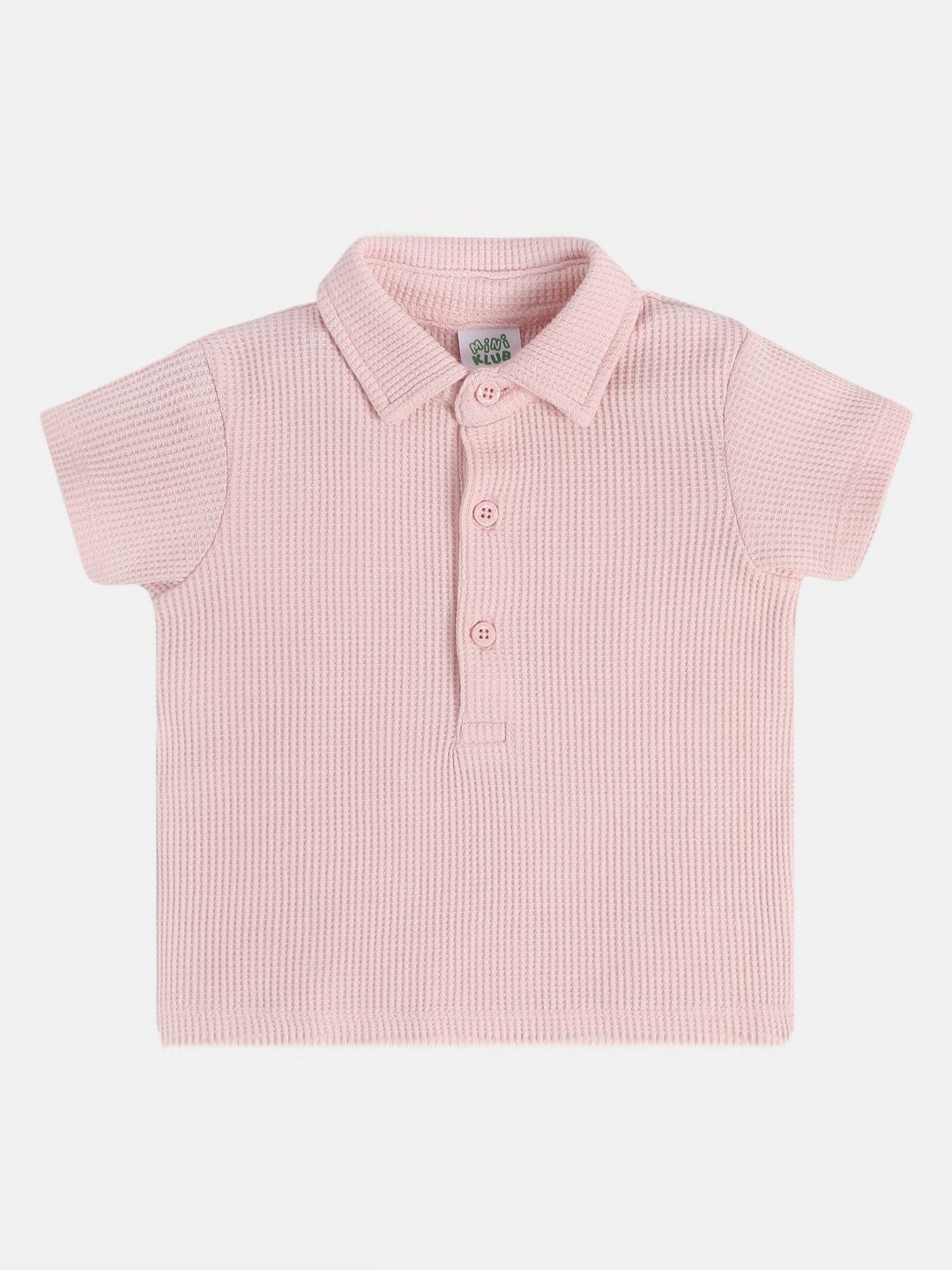 

MINI KLUB Boys Polo Collar Knitted Solid T-shirt, Pink