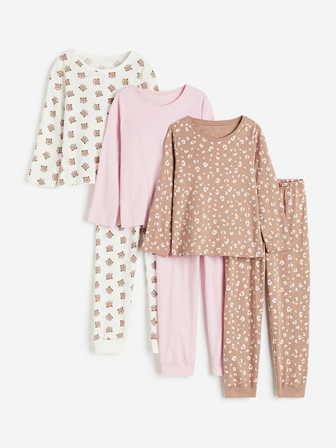 

H&M Pack Of 3 Girls Printed Night Suit, Pink