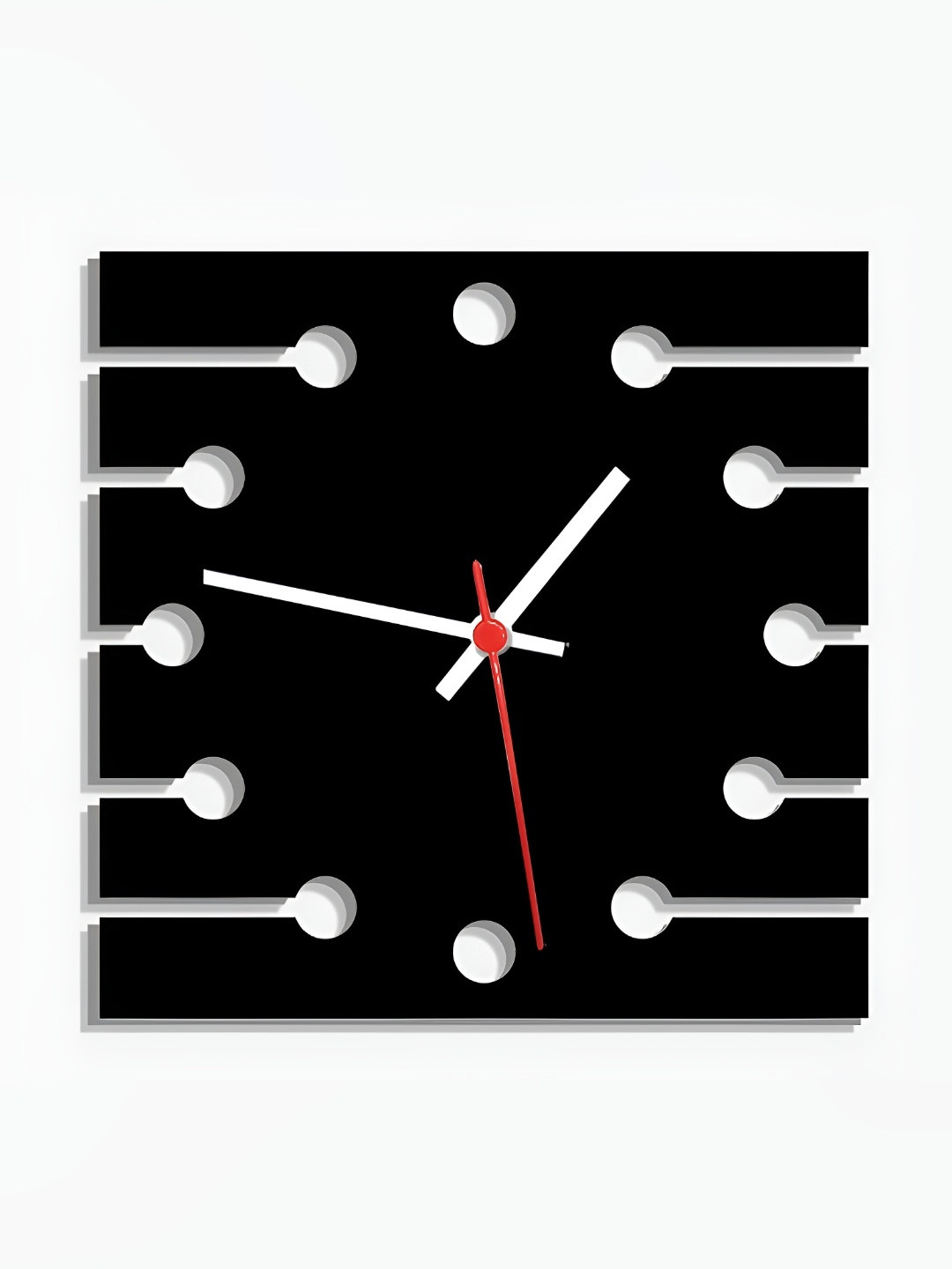 

QEZNEF Black Square Shaped Contemporary Analogue Wooden Wall Clock