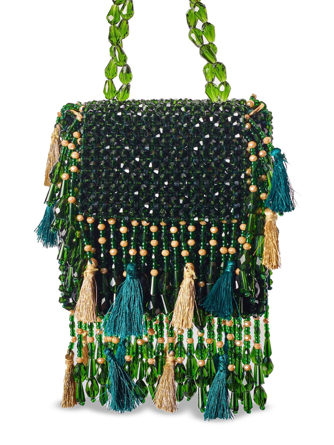 

Forever Noor Women Embellished Wrist Loop Clutch, Green