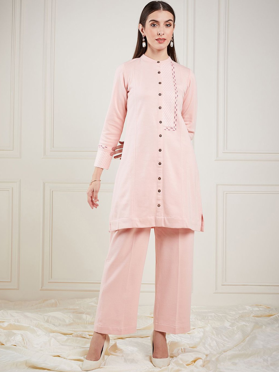 

STADO Mandarin Collared Tunic & Trouser, Peach