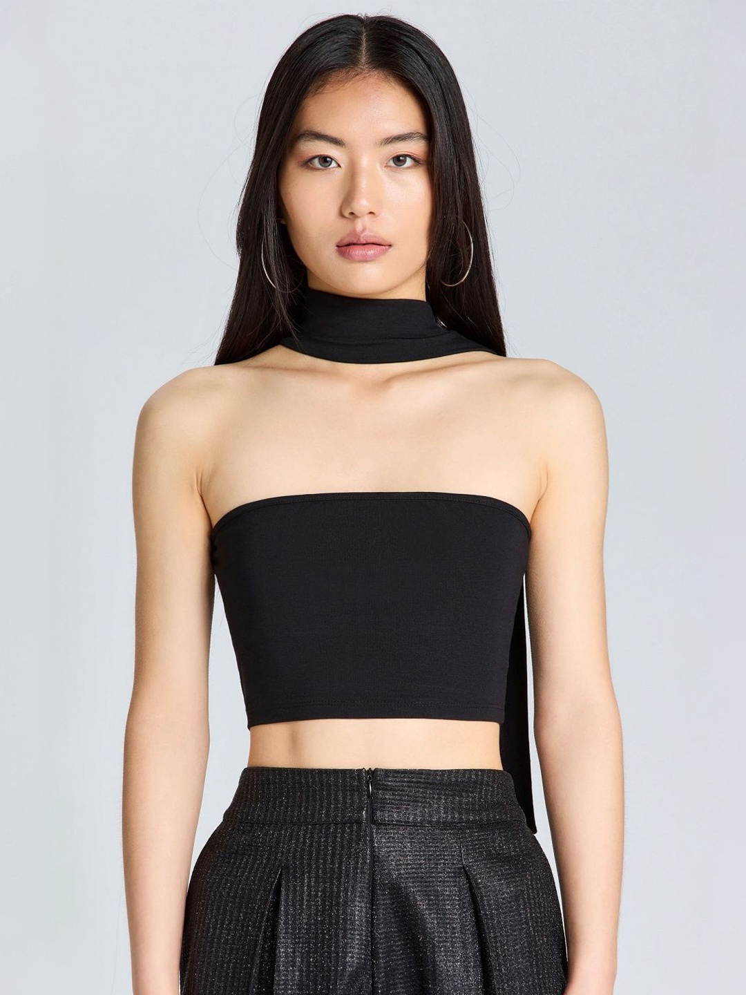 

ZOMODA Women Solid Off-Shoulder Top, Black