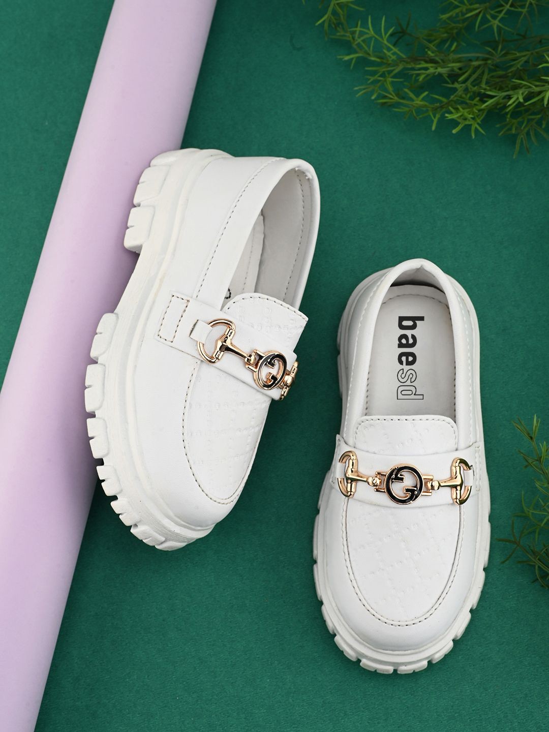 

BAESD Unisex Kids Textured Boat Slip-On Shoes, White