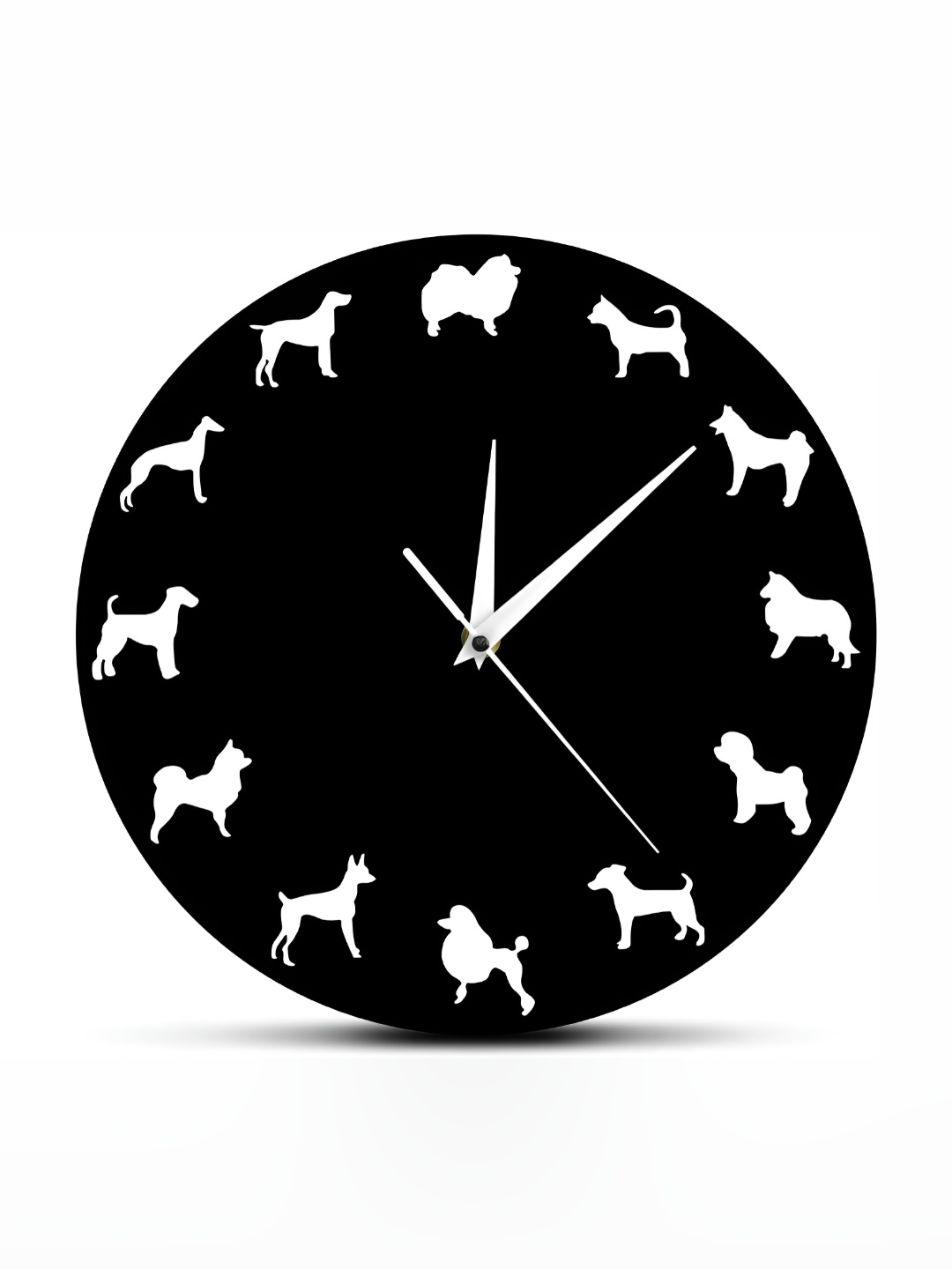 

QEZNEF Black & White Printed Analogue Wooden Contemporary Wall Clock