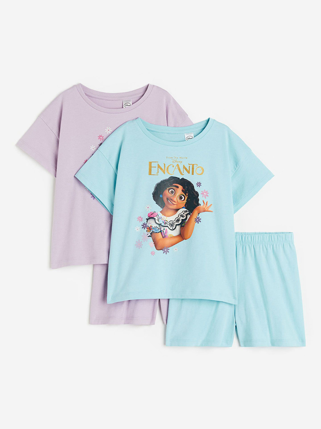 

H&M Infant Girls Pack Of 2 Printed Pure Cotton Pyjamas, Blue