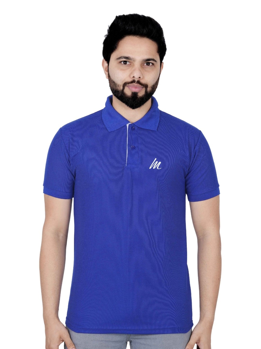 

LA MILANO Men Solid Polo Collar T-shirt, Blue