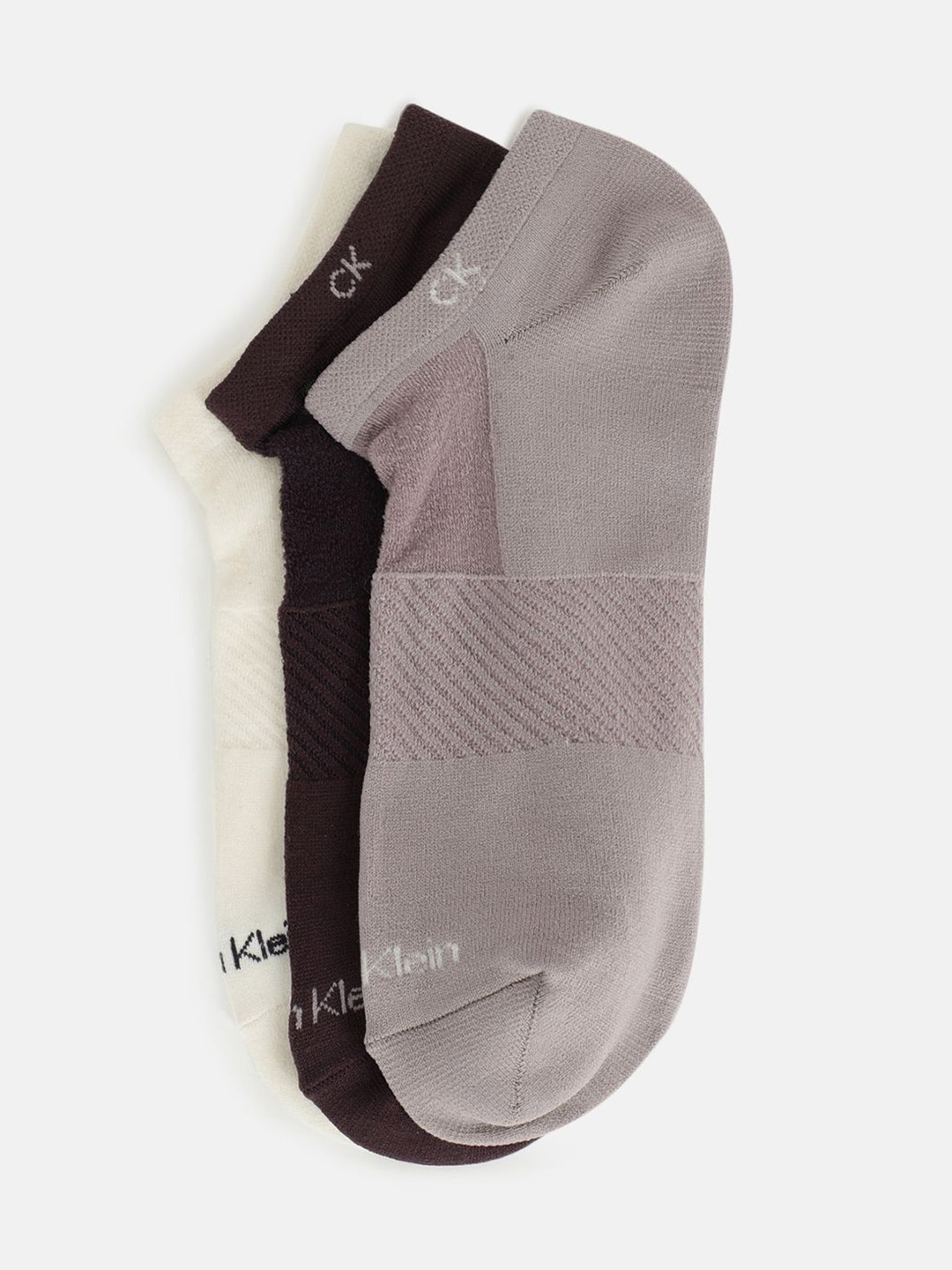 

Calvin Klein Women Patterned Pack Of 3 Patterned Ankle Length Socks, Purple