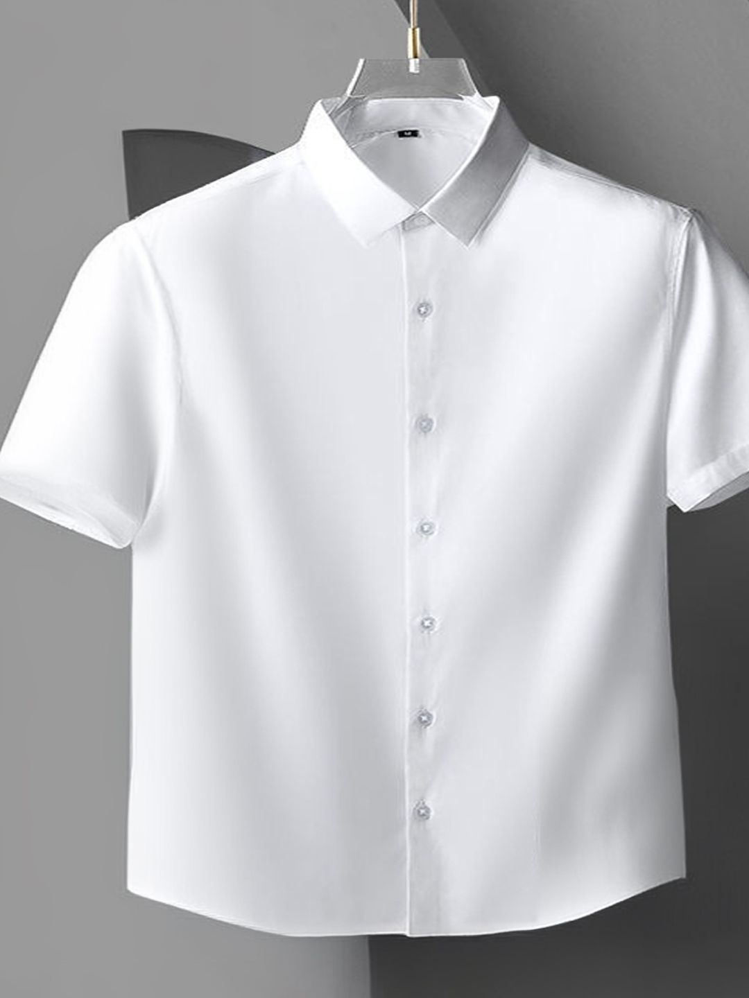 

StyleCast Men Spread Collar Solid Linen Casual Shirt, White