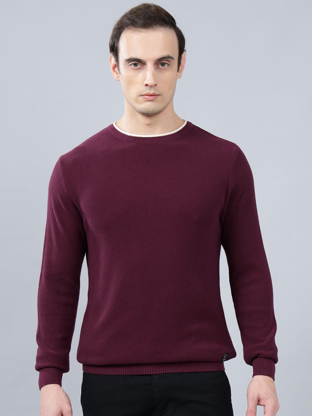 

Cantabil Men Cotton Pullover Sweater, Purple