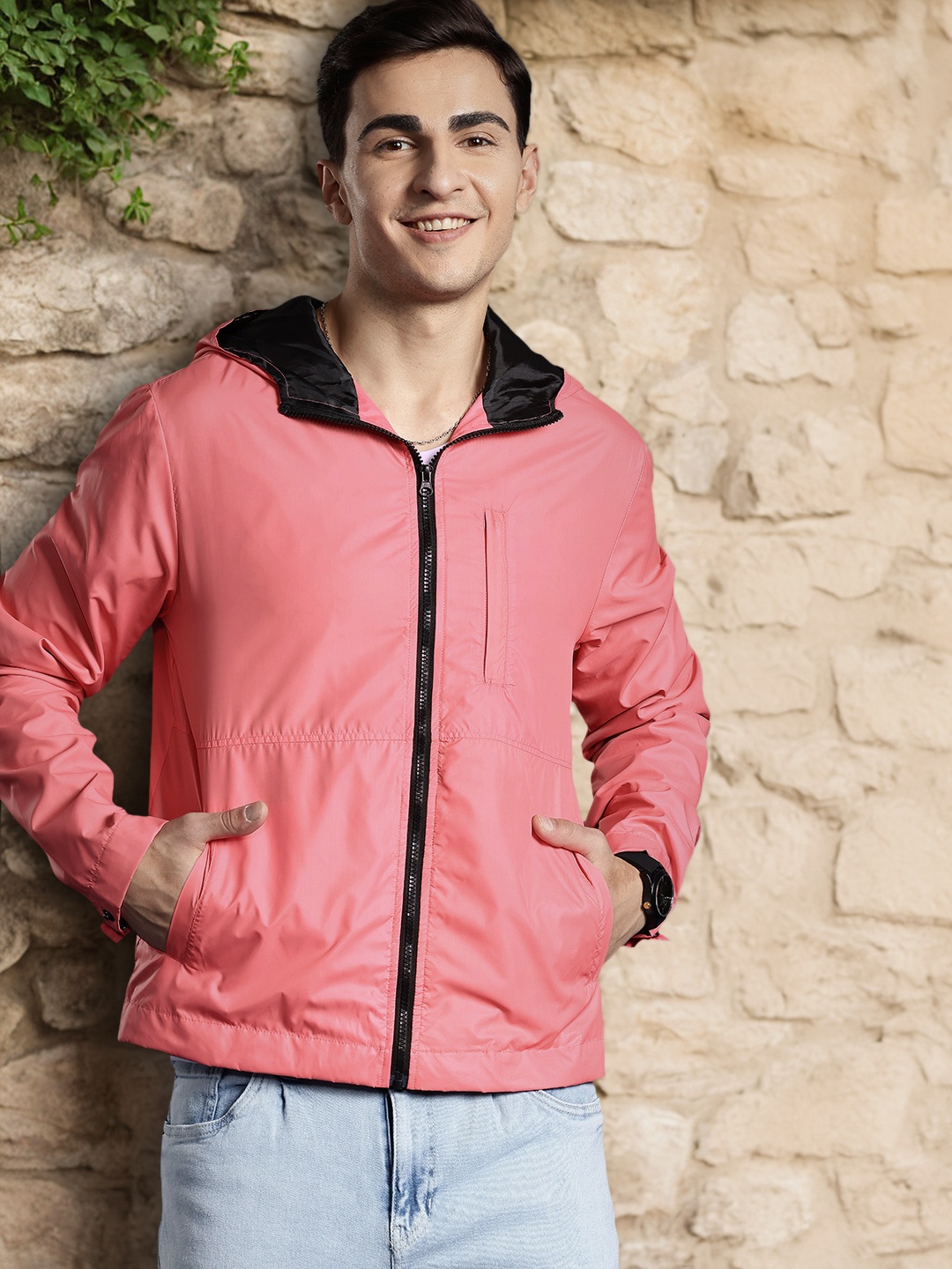 

Mast & Harbour Men Solid Tailored Jacket, Peach