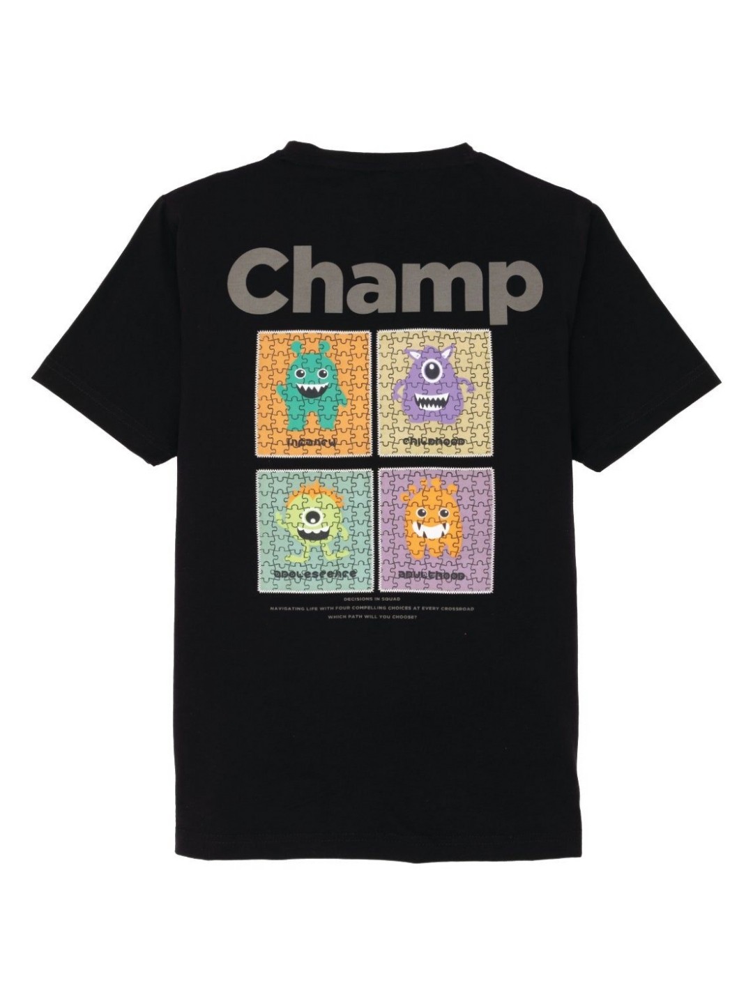 

Status Quo Boys Graphic Printed Round Neck Cotton T-shirt, Black