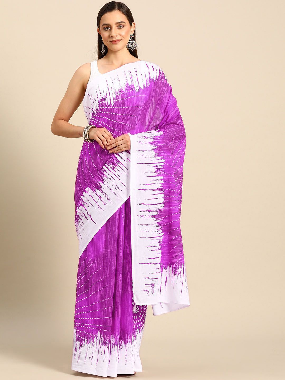 

BUTA BUTI Pure Cotton Printed Saree, Pink