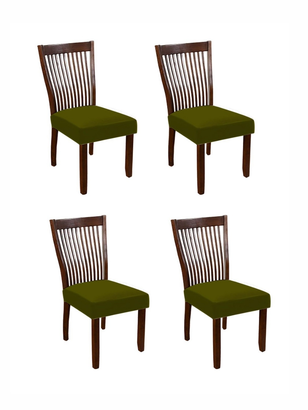 

Lazi Olive Green 4 Pieces Stretchable Dining Chair Covers