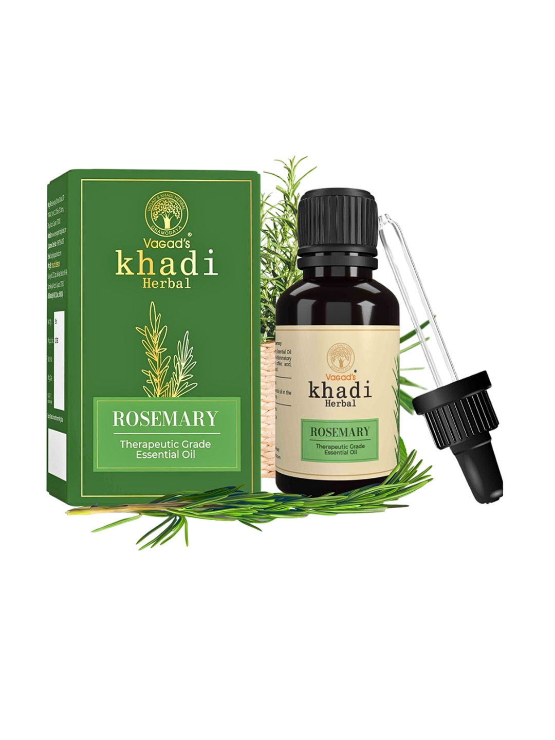 

Vagads Khadi Rosemary Essential Oil-15ml, Green