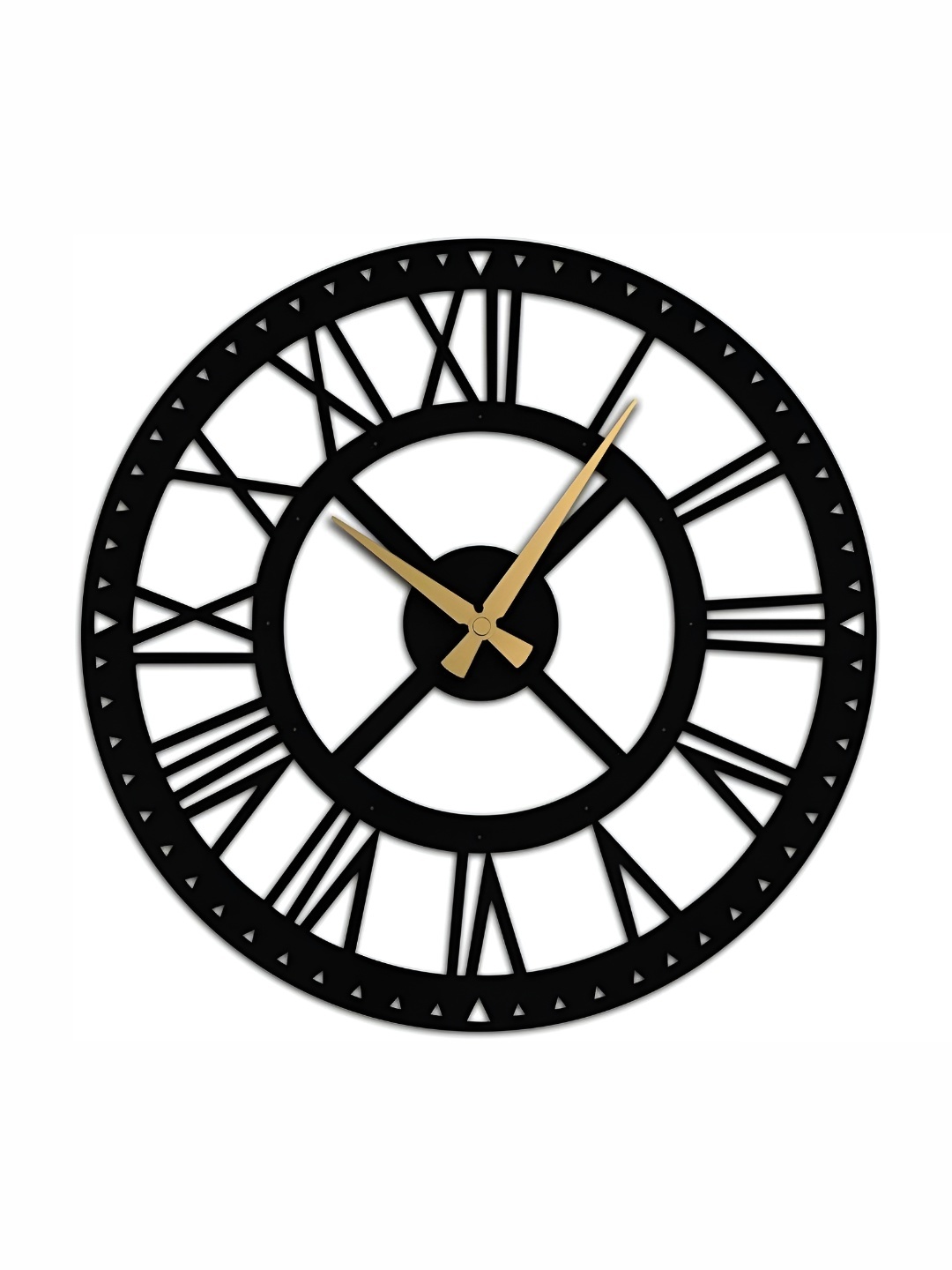 

QEZNEF Black Textured Round Shaped Contemporary Analogue Wooden Wall Clock