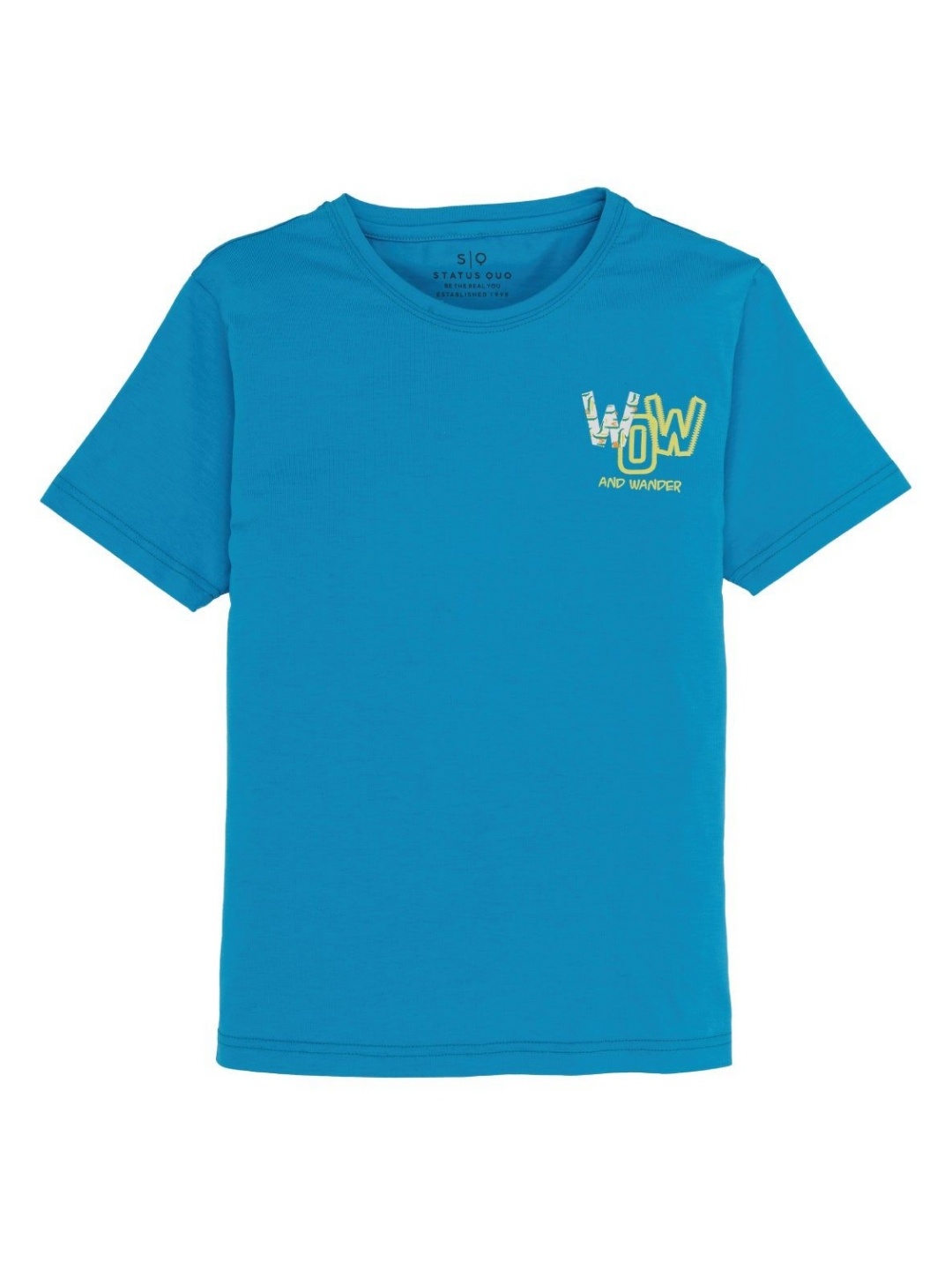 

Status Quo Boys Graphic Printed Round Neck Cotton T-shirt, Blue