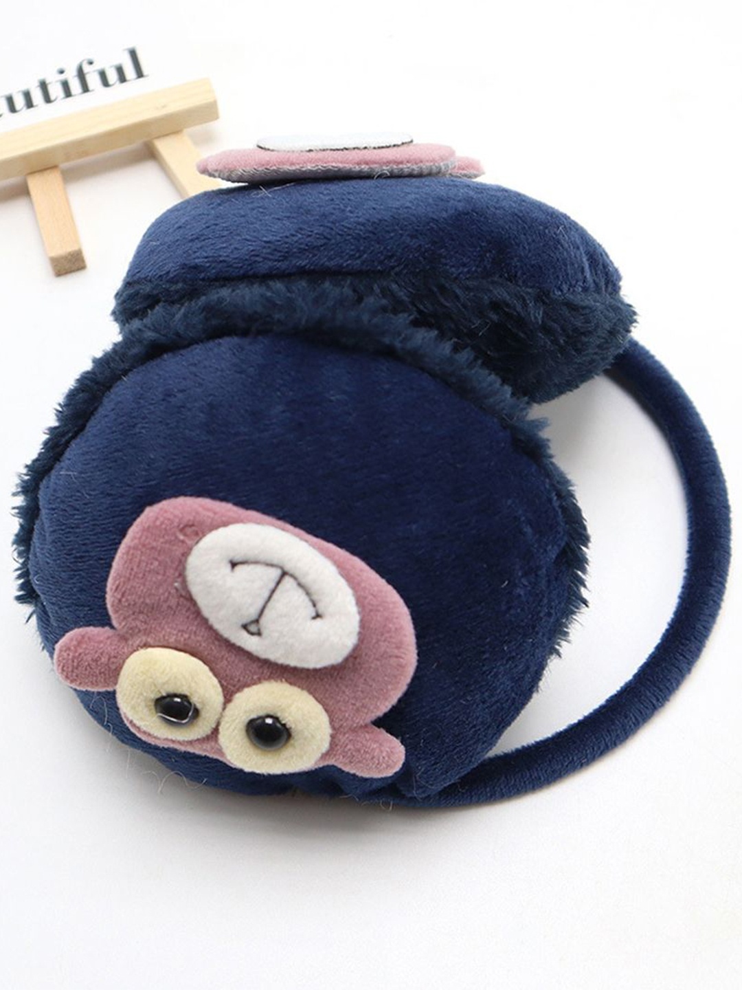 

SYGA Kids Cartoon Design Cold Protection Fur Chill Wrap Earmuffs Headband, Navy blue