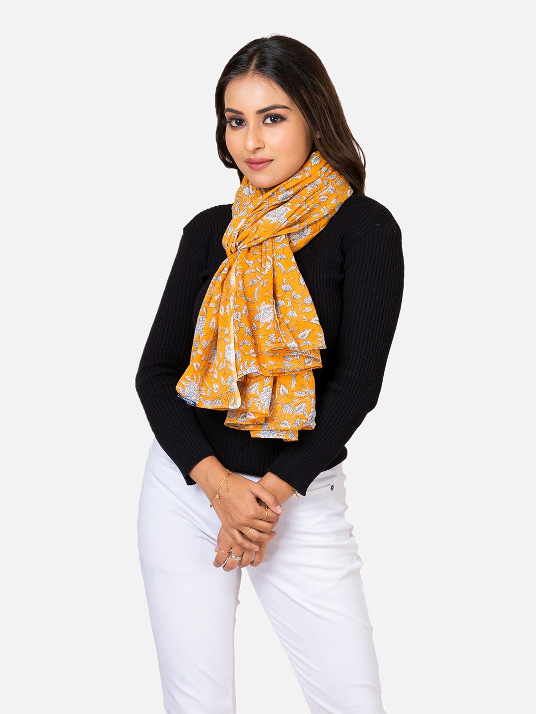 

AQVA Women Printed Scarf, Orange