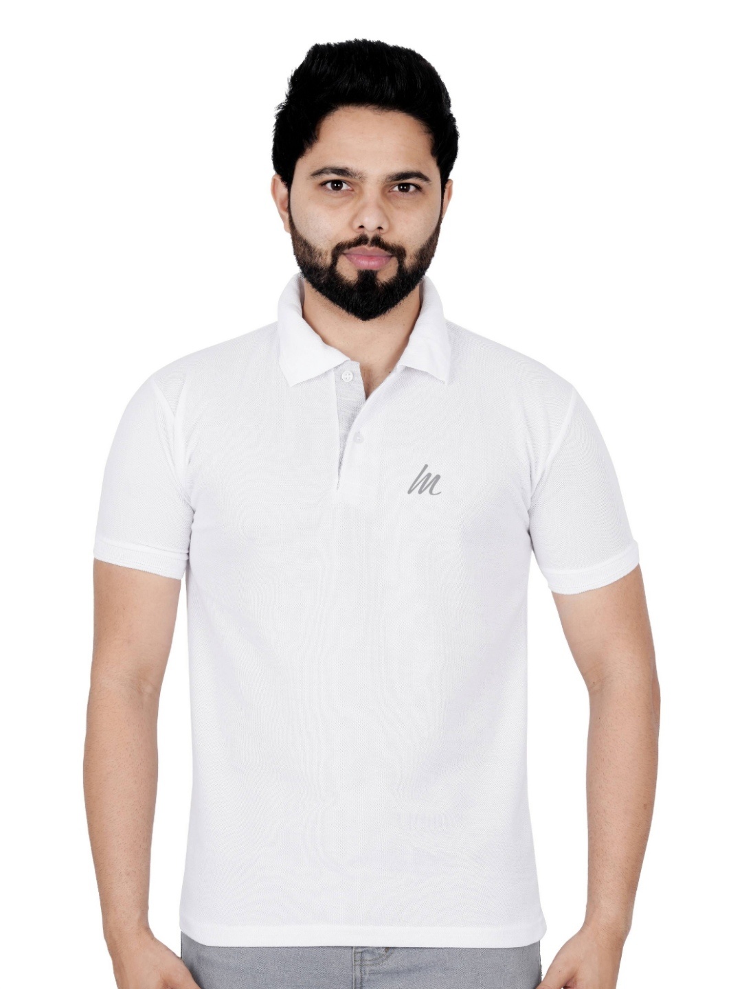 

LA MILANO Men Solid Polo Collar T-shirt, White
