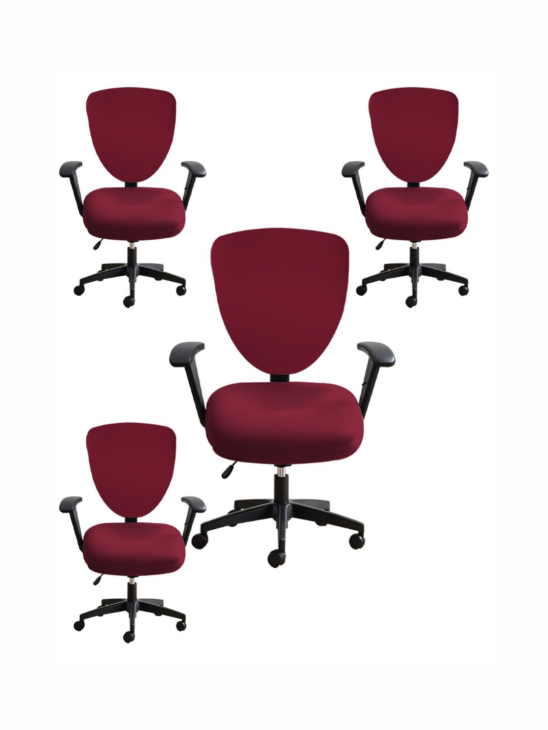 

Lazi Maroon 4 Pieces Stretchable 200GSM Office Chair Covers