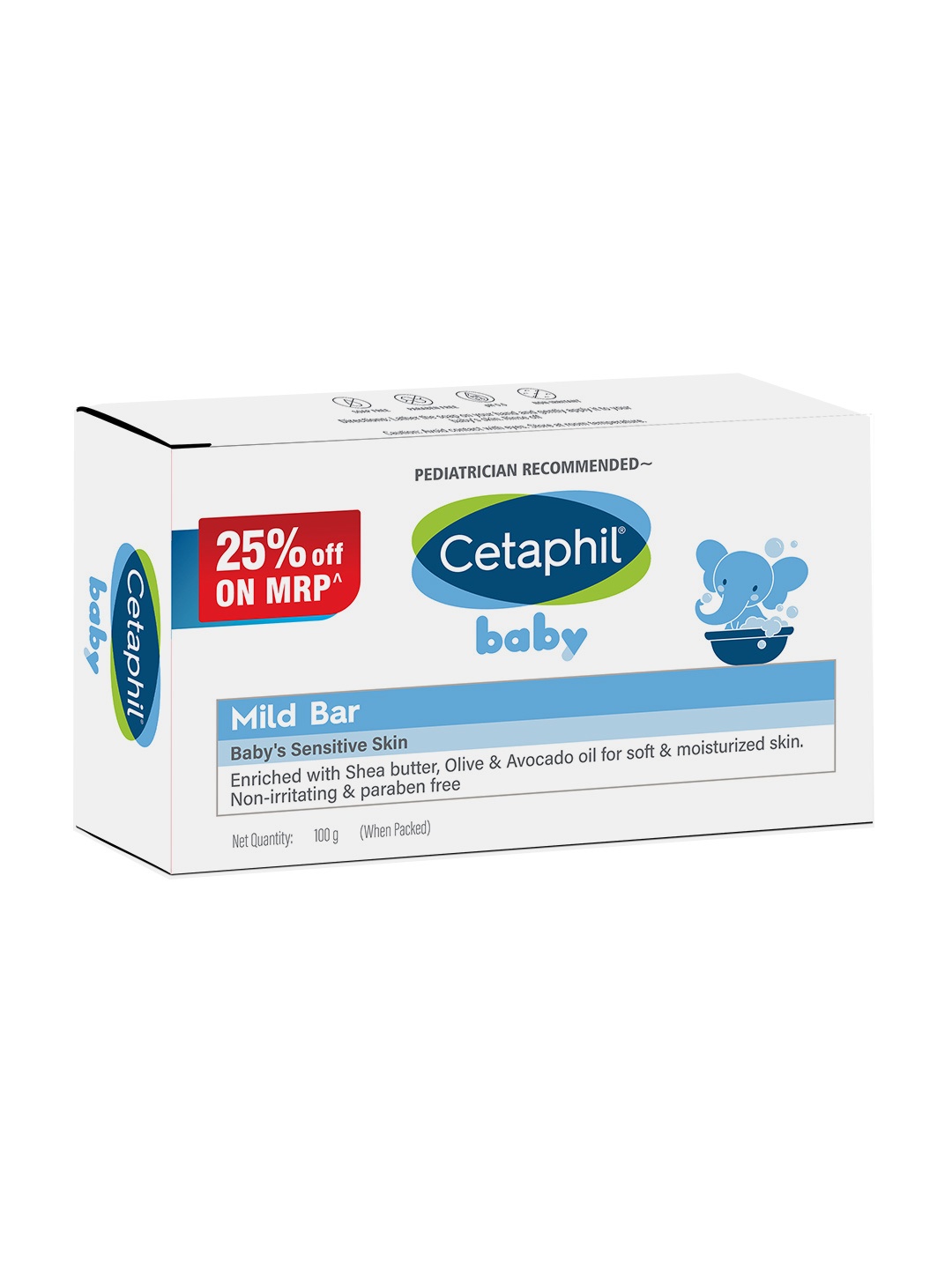 

Cetaphil Baby Mild Bar Kids Soap with Shea Butter for Face & Body - 100 g, White