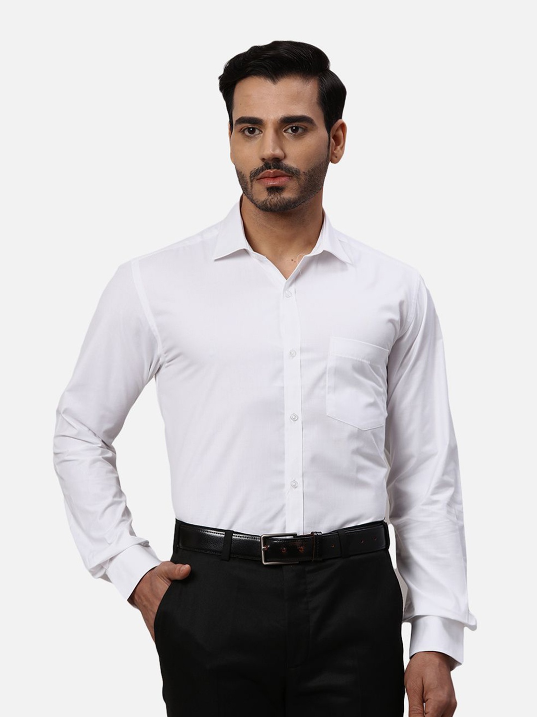 

Park Avenue Men Spread Collar Solid Cotton Slim Fit Formal Shirt, White