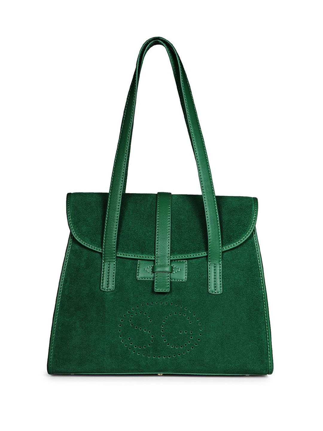 

Saint G Women Leather Shopper Tote Bag with Tasselled, Green