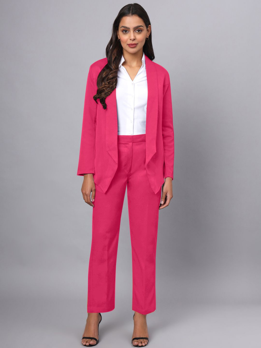 

BRINNS Women Single-Breasted Two-Piece Formal Suits, Pink