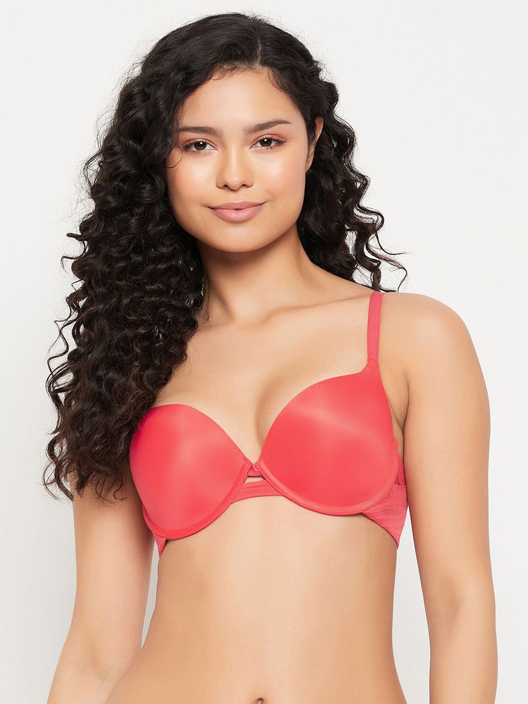 

Clovia Half Coverage Underwired Lightly Padded Push-Up Bra, Red