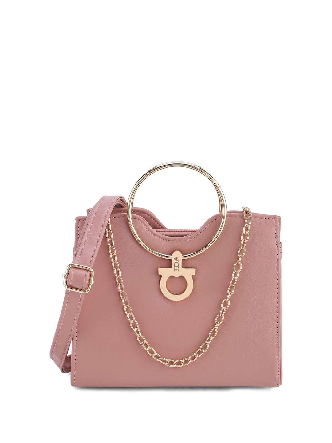 

IDA Women PU Swagger Handheld Bag with Tasselled, Pink