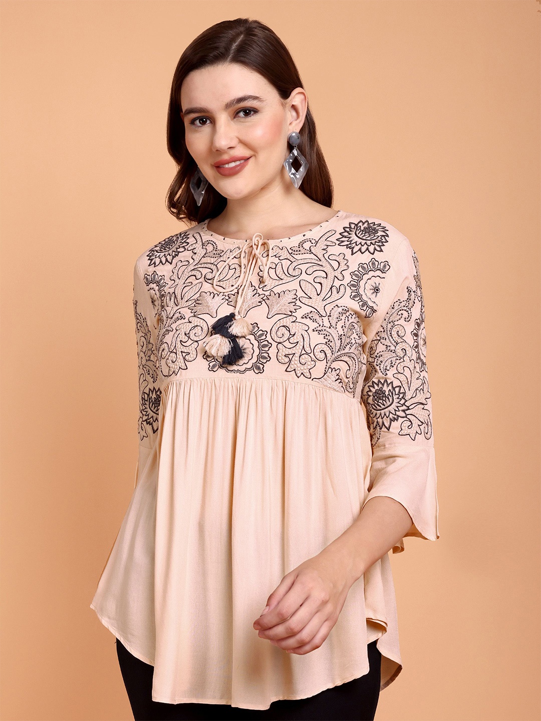

Atha Fashion Embroidered Pure Cotton Top, Off white