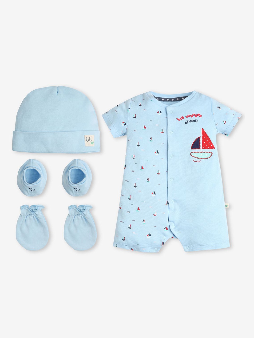 

Ed-a-Mamma Baby Kids-Boys 6-Pcs Baby Apparel Gift Set, Blue