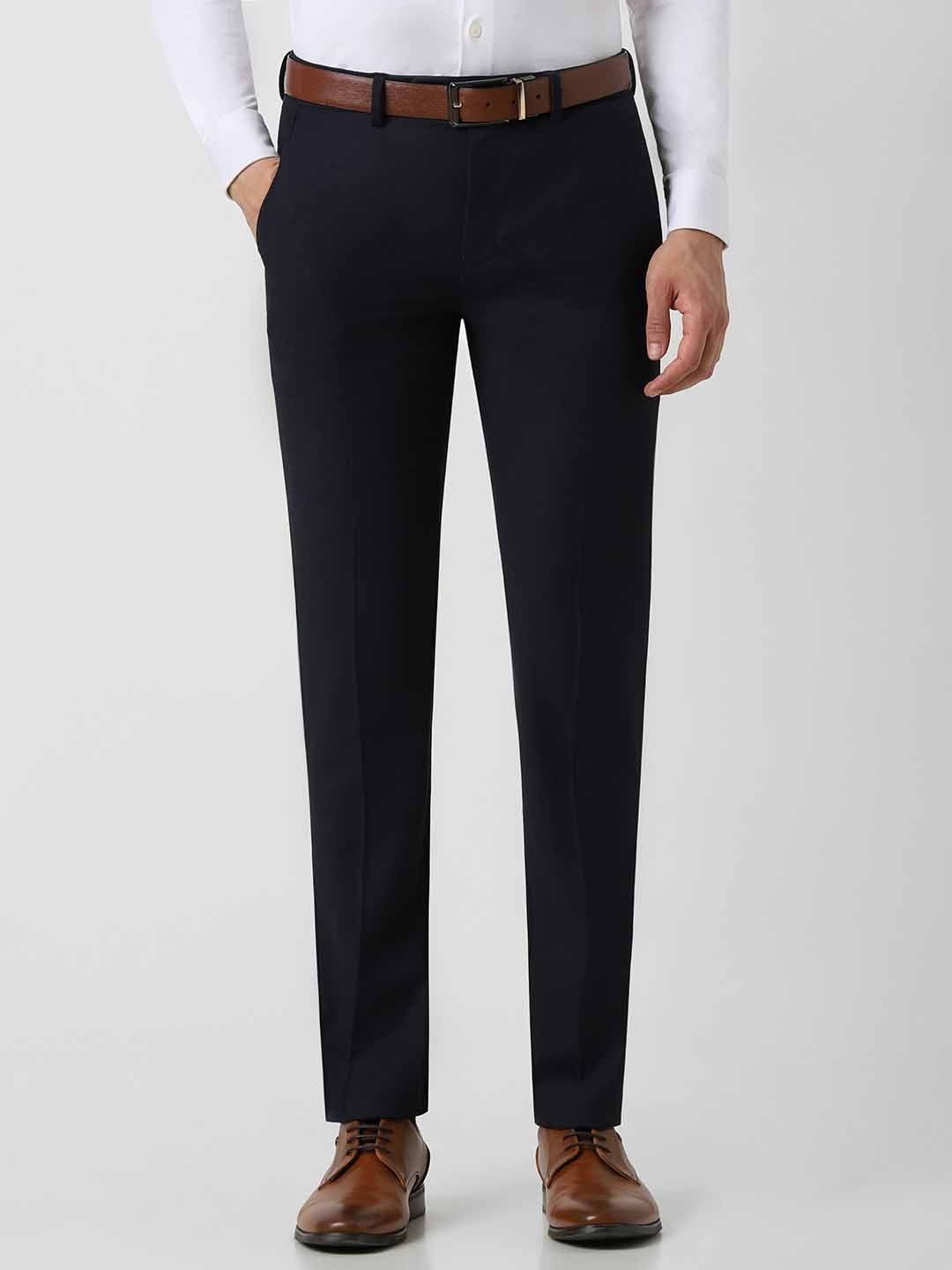 

Van Heusen Men Slim Fit Formal Trousers, Navy blue