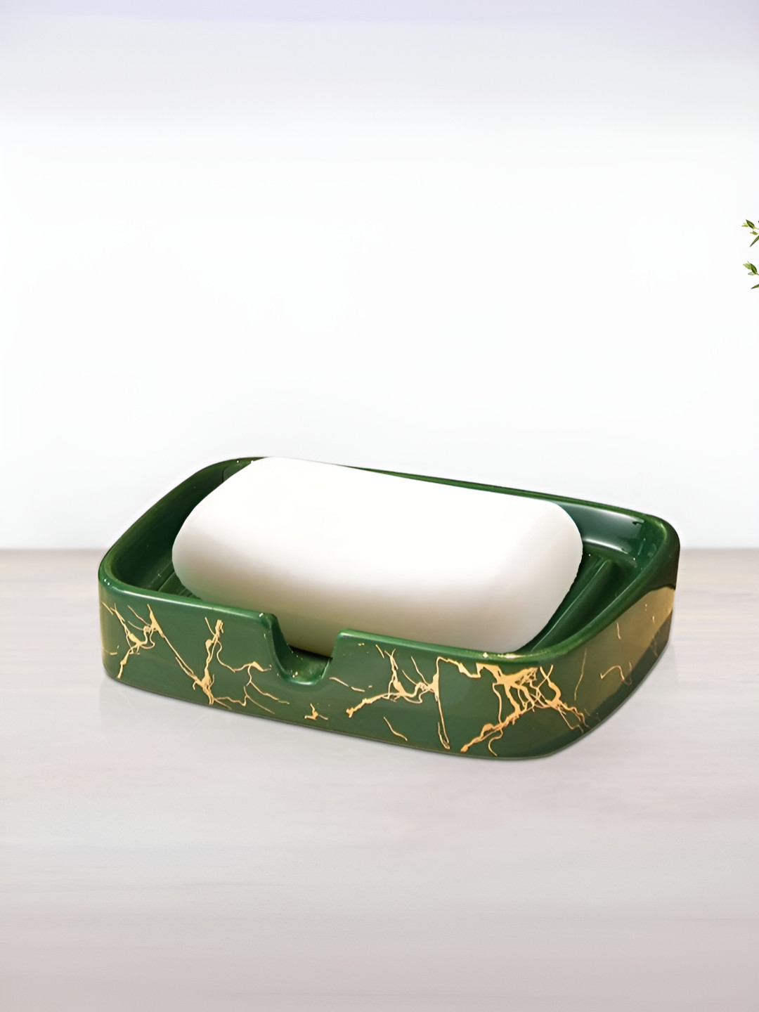 

UMAI Green & Yellow Abstract Square Ceramic Matte Soap Holder