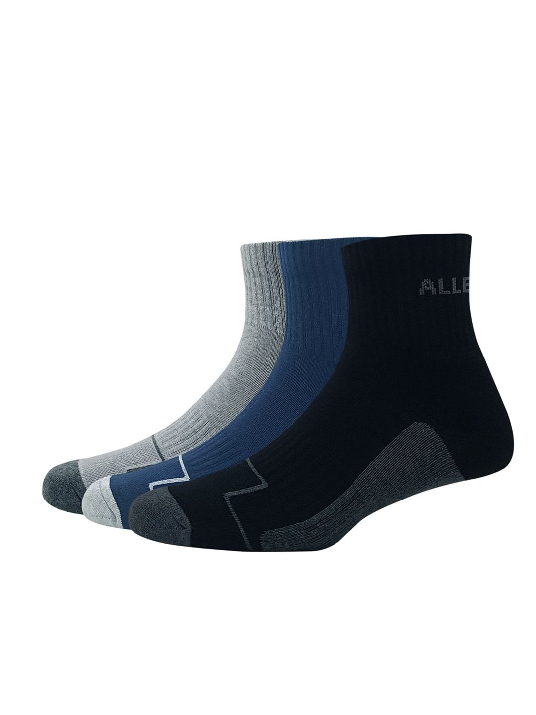

Allen Solly Men Pack Of 3 Cotton Patterned Above Ankle Socks, Navy blue