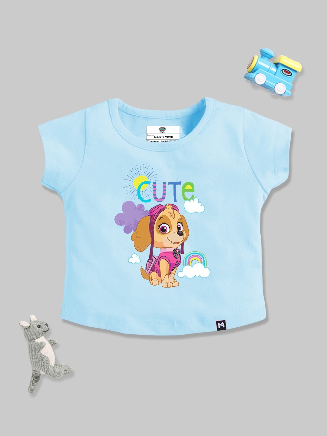 

YK X Minute Mirth Infant Girls Paw Patrol Printed T-shirt, Blue