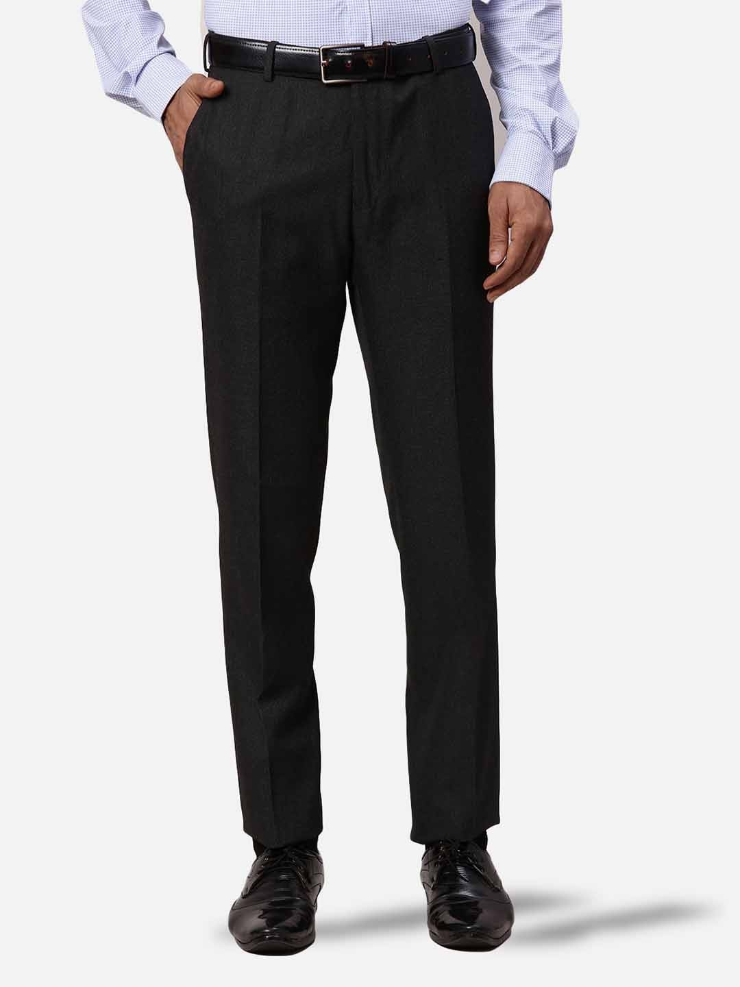 

Park Avenue Men Solid Slim Fit Trousers, Black