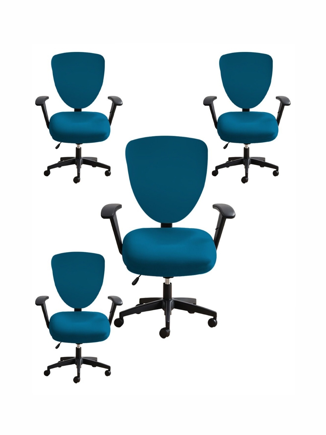 

Lazi Blue 4 Pieces Stretchable 200GSM Office Chair Covers