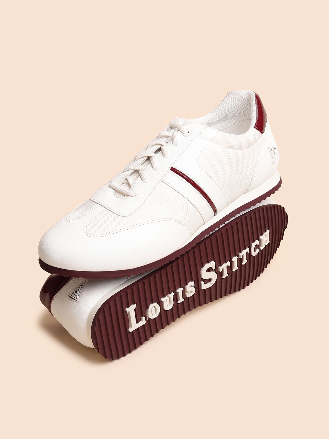 

LOUIS STITCH Men Leatherette Casual Cushioned Sneakers, White