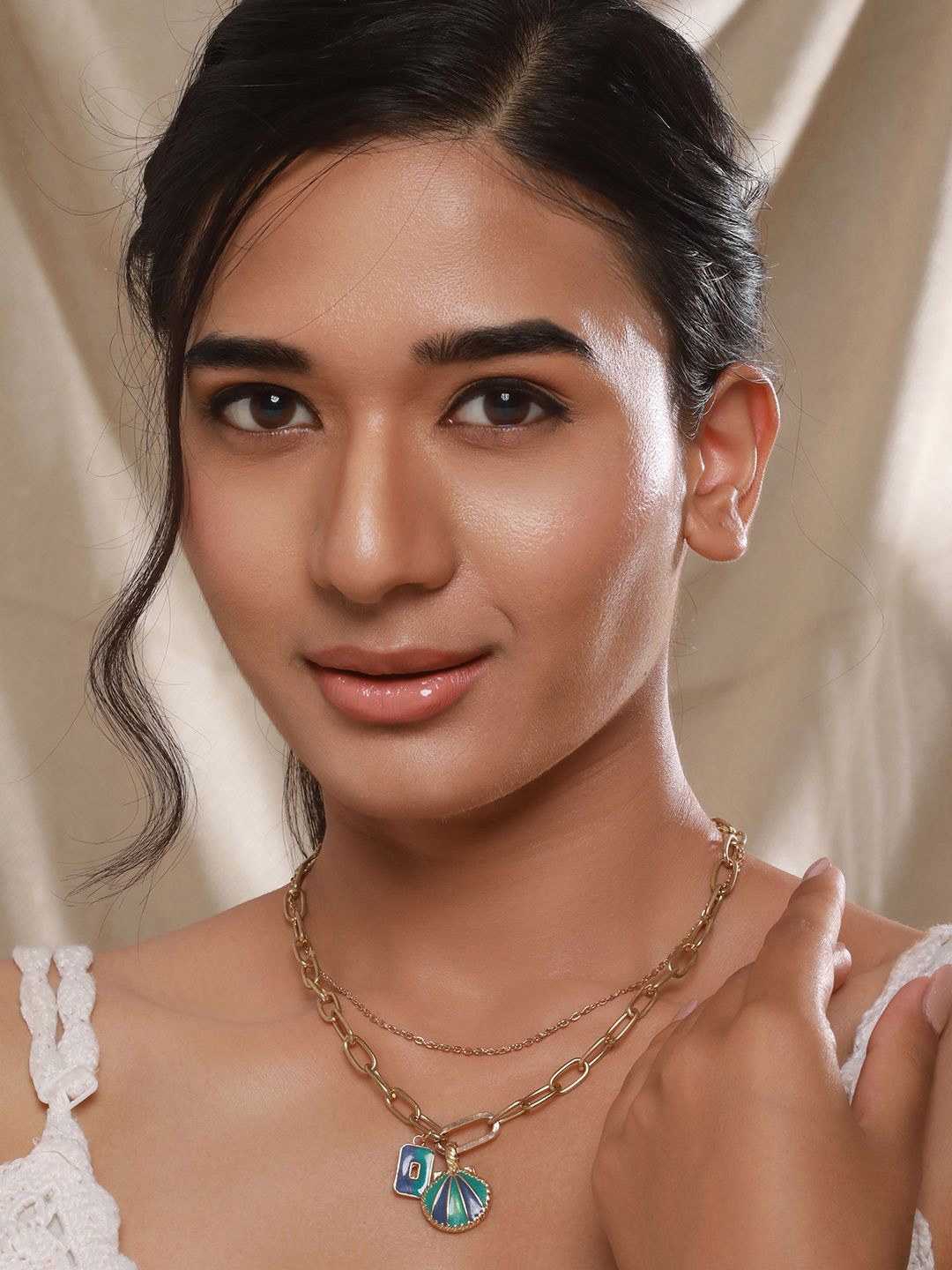 

Jazz and Sizzle Brass Gold-Plated Necklace