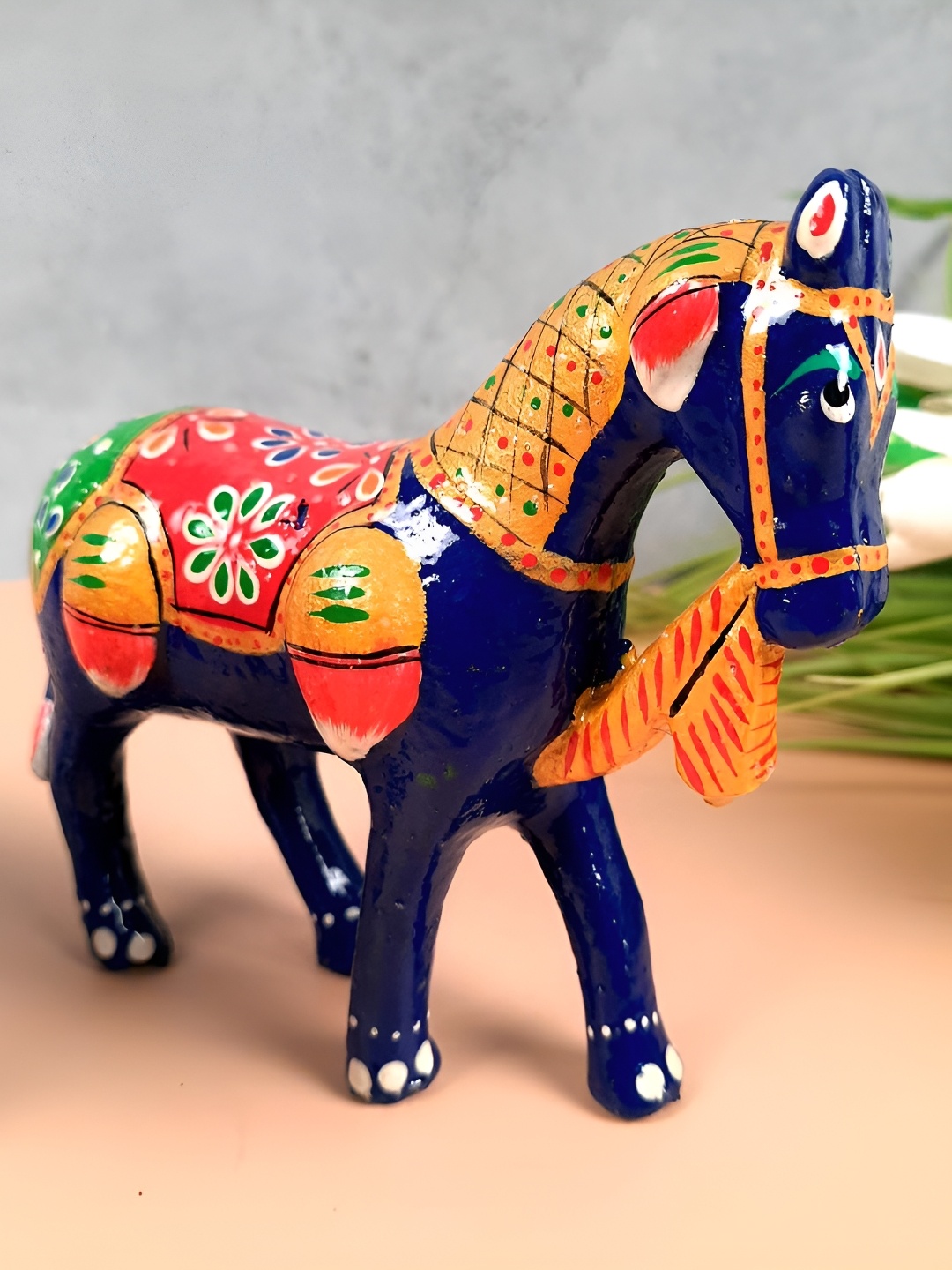 

apka mart Blue & Green Figurine Horse Showpiece