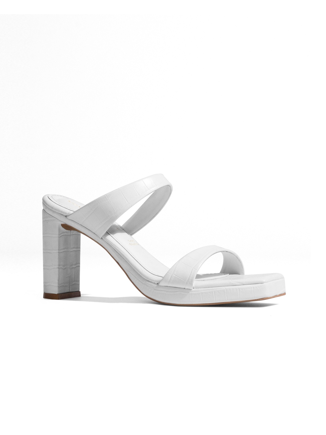 

Signature Sole Women Party Block Heels Sandals, White